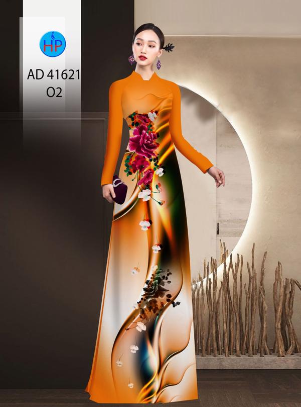 Vải Áo Dài Hoa In 3D AD 41621 1